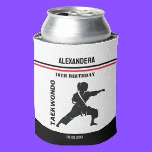 Rafraîchisseur Pour Canette Joueur de Taekwondo, Cadeau d'anniversaire, Karate