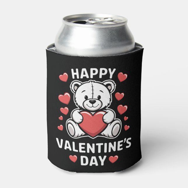 Rafraîchisseur Pour Canette Jour de l'ours Heureuse Sainte-Valentin (Can devant)