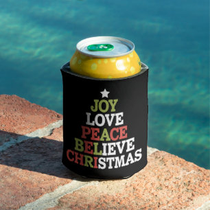 Rafraîchisseur Pour Canette Joy Love Peace Believe Christmas Tree Family