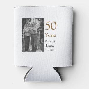 Rafraîchisseur Pour Canette Joyeux 50e anniversaire ajouter nom du couple date
