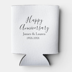 Rafraîchisseur Pour Canette Joyeux anniversaire mariage nom date année simple 