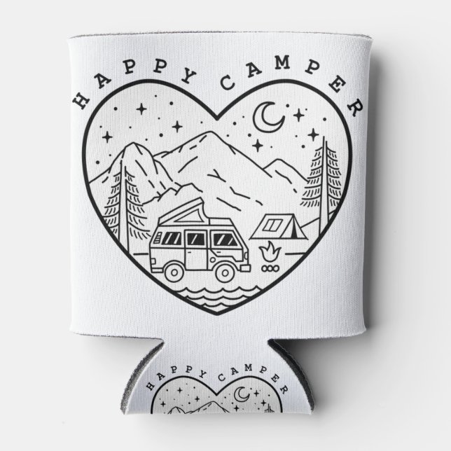 Rafraîchisseur Pour Canette Joyeux caniche de camping (Devant)