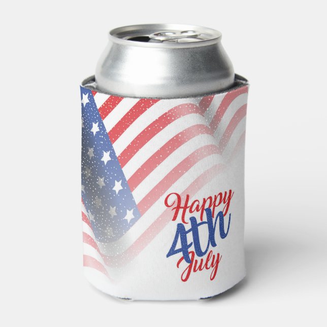 Rafraîchisseur Pour Canette Joyeux drapeau 4 juillet américain (Can devant)