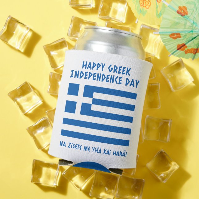 Rafraîchisseur Pour Canette Joyeux drapeau grec pour l'indépendance (Été in situ)