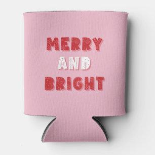 Rafraîchisseur Pour Canette Joyeux et lumineux, Joyeux Noël, Noël, Rose