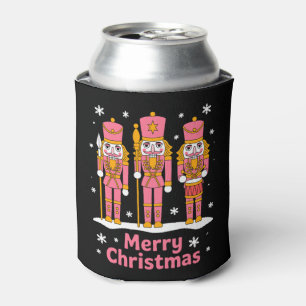 Rafraîchisseur Pour Canette Joyeux Noël Soldats Casse-Noisette Flocon Rose