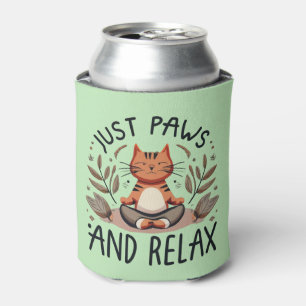 Rafraîchisseur Pour Canette Juste des pattes et relaxer Yoga Cat