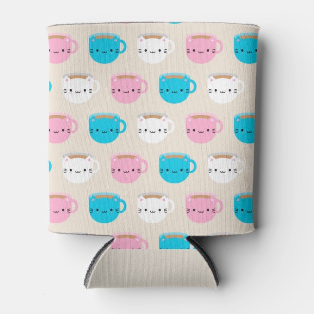 Rafraîchisseur Pour Canette Kawaii Cats Cup of Tea (Devant)