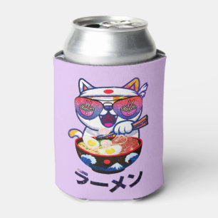 Rafraîchisseur Pour Canette Kawaii Chat Manger Ramen - Jolies nouilles japonai