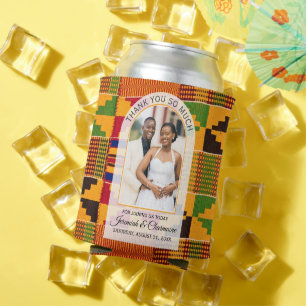 Rafraîchisseur Pour Canette Kente REMERCIEMENTS MARIAGE INVITÉS Africain Ghané
