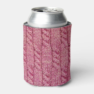 Rafraîchisseur Pour Canette Knit câblé par fil rose
