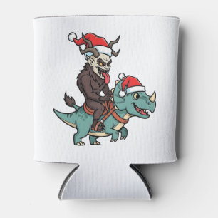 Rafraîchisseur Pour Canette Krampus chevauchant un dinosaure Santa Noël Evil