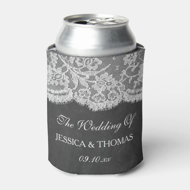 Rafraîchisseur Pour Canette La collection de Mariages Chalkboard & Lace (Can devant)
