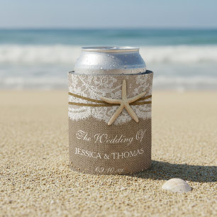 Rafraîchisseur Pour Canette La collection rustique de mariage Starfish Beach