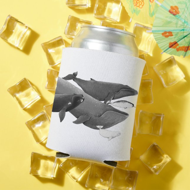 Rafraîchisseur Pour Canette La Nage Des Baleines Illustration Art Whale (Été in situ)
