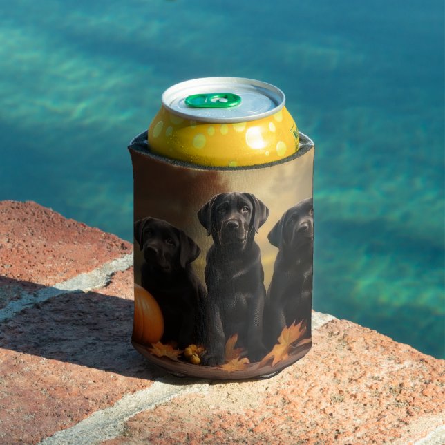 Rafraîchisseur Pour Canette Labrador Chiot Automne Citrouille de plaisir (Piscine in situ)