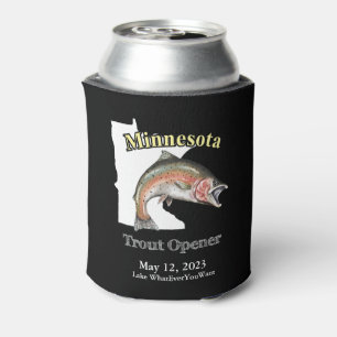 Rafraîchisseur Pour Canette Lac personnalisé/Date Minnesota Trout Opener Dark