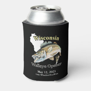 Rafraîchisseur Pour Canette Lac personnalisé/Date Wisconsin Walleye Opener Dar