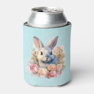 Rafraîchisseur Pour Canette Lapin avec une guirlande de roses Mignon