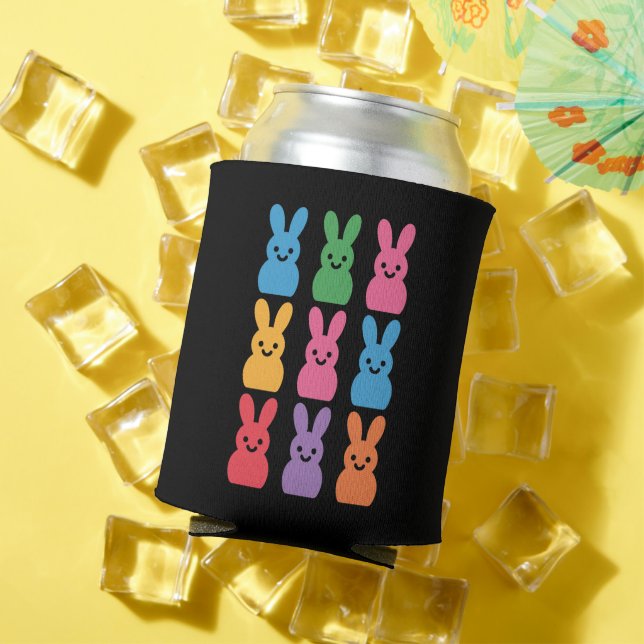 Rafraîchisseur Pour Canette Lapin de Pâques Œufs Carreaux Léopard (Été in situ)