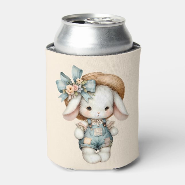 Rafraîchisseur Pour Canette Lapin mignon dans les salopettes avec Casquette pa (Can devant)