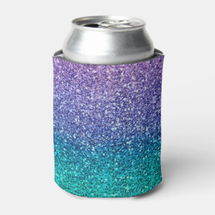 Rafraîchisseur Pour Canette Lavender Purple & Teal Aqua Green Sparkly Glitter