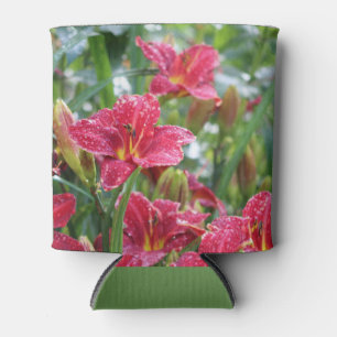 Rafraîchisseur Pour Canette Le cramoisi ombrage les Daylilies rouges