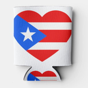 Rafraîchisseur Pour Canette Le drapeau de Porto Rico Coeur d'amour portoricain