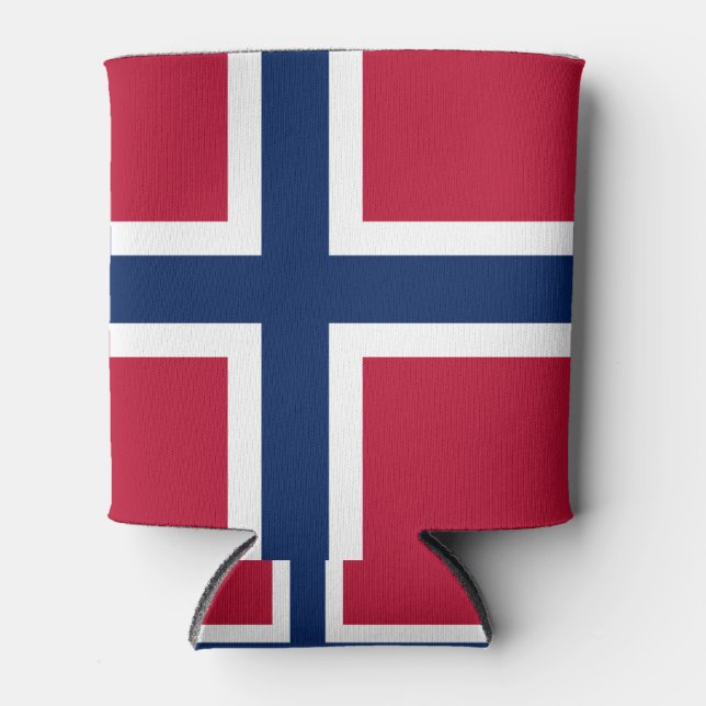 RAFRAÎCHISSEUR  POUR CANETTE LE DRAPEAU NATIONAL DE NORVÈGE PEUT ÊTRE COOLER (Devant)