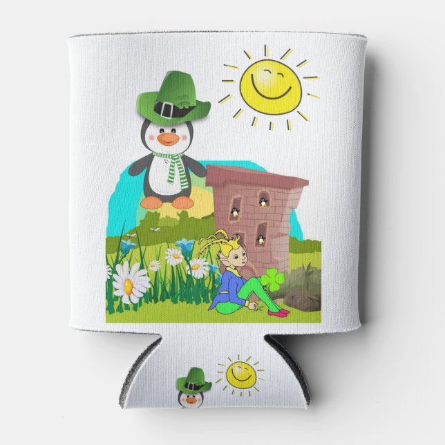 Rafraîchisseur Pour Canette le jour de saint-patrick pingouin leprechaun (Devant)