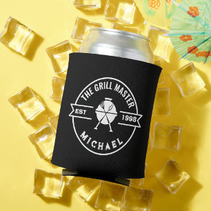 Rafraîchisseur Pour Canette Le Maître du Grill Année d'Anniversaire Nom Person