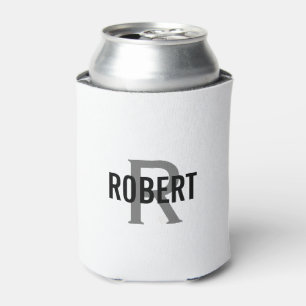 Rafraîchisseur Pour Canette Le monogramme gris blanc moderne peut refroidir
