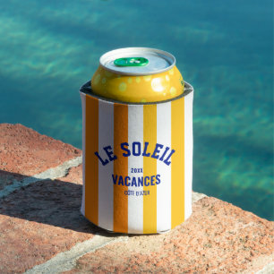 Rafraîchisseur Pour Canette Le Soleil Vacances Côte d'Azur Cabana Stripe