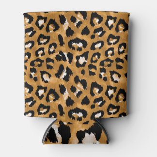 Rafraîchisseur Pour Canette léopard de peau d'animal : motif d'aquarelle.