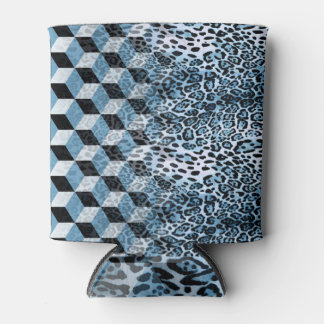 Rafraîchisseur Pour Canette Léopard Géométrique, Design de peau animale.