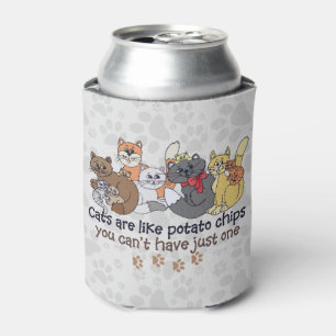 Rafraîchisseur Pour Canette Les chats sont comme des chips Gris