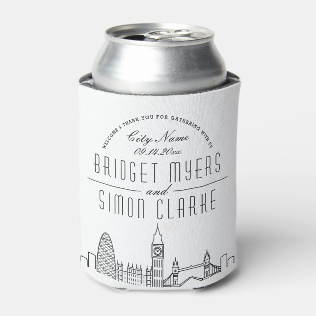 Rafraîchisseur Pour Canette Les monuments de Londres stylisés | MARIAGE (Can devant)
