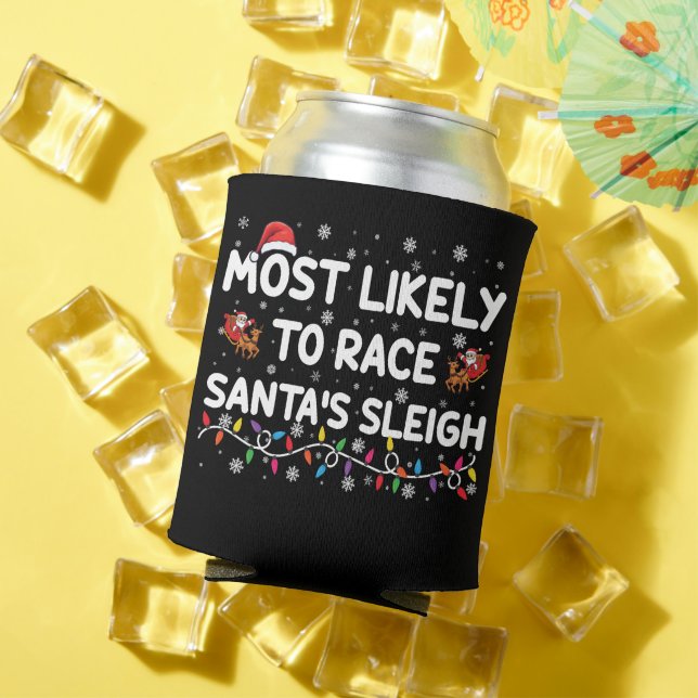 Rafraîchisseur Pour Canette Les Plus Probables À La Course Santas Sleigh Noël  (Été in situ)