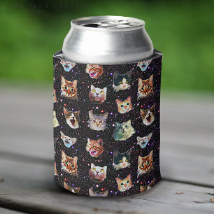 Rafraîchisseur Pour Canette Les têtes de chats dans l'espace extra-atmosphér