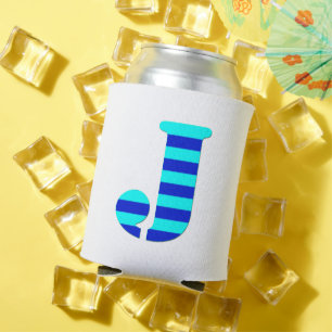 Rafraîchisseur Pour Canette LETTRE J, Minimal Bleu Drôle