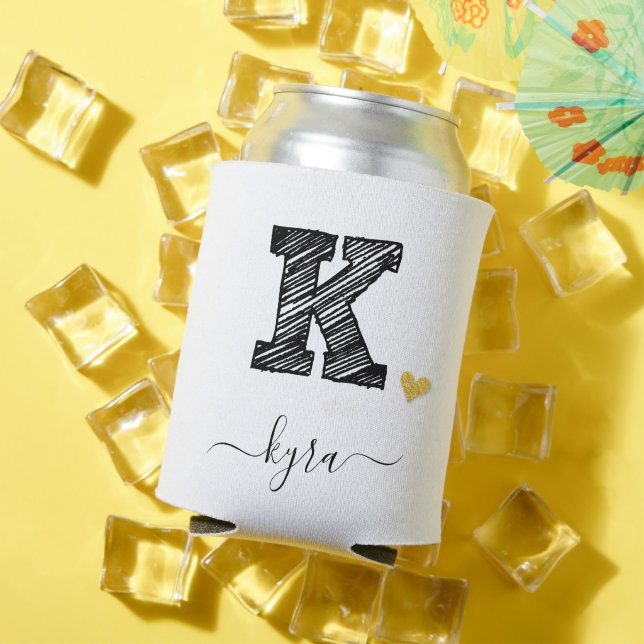 Rafraîchisseur Pour Canette LETTRE K MONOGRAPHIQUE D'ÉCRAN RÉtro, Pâte de refr (Été in situ)