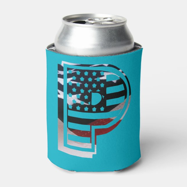 Rafraîchisseur Pour Canette Lettre P Monogramme Initial USA (Can devant)