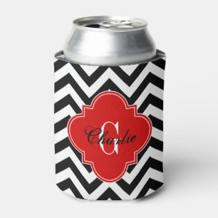 Rafraîchisseur Pour Canette LG Chevron Rouge Nom Initial Monogramme