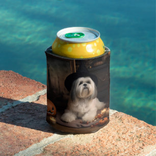Rafraîchisseur Pour Canette Lhasa Apso Citrouille Halloween effrayant