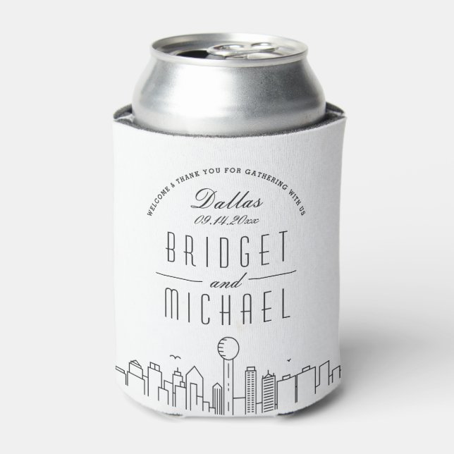 Rafraîchisseur Pour Canette Ligne Skyline stylisée Dallas | Mariage peut refro (Can devant)