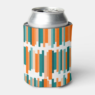 Rafraîchisseur Pour Canette Lignes décalées - Turquoise et orange