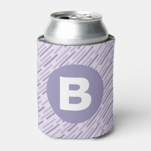 Rafraîchisseur Pour Canette Lilas Moderne Monogramme à Rayures Diagonales