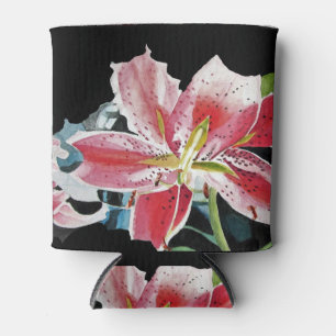 Rafraîchisseur Pour Canette Lily Lillies Fleur d'aquarelle Stubbie Can Cooler