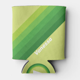 Rafraîchisseur Pour Canette Lily Pad Green Stripes with Name
