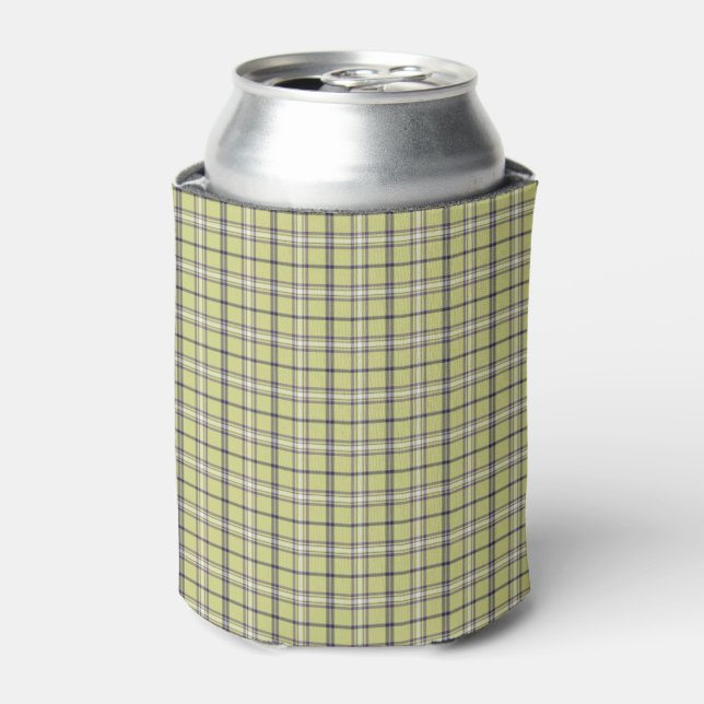 Rafraîchisseur Pour Canette Lime Green Plaid Classic Pattern Retro (Can devant)